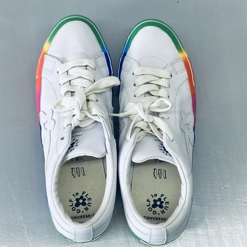 Converse Golf le Fleur One Star Ox Rainbow Sneaker Mens 11 Womens 13 LGBQ Pride - Picture 5 of 11